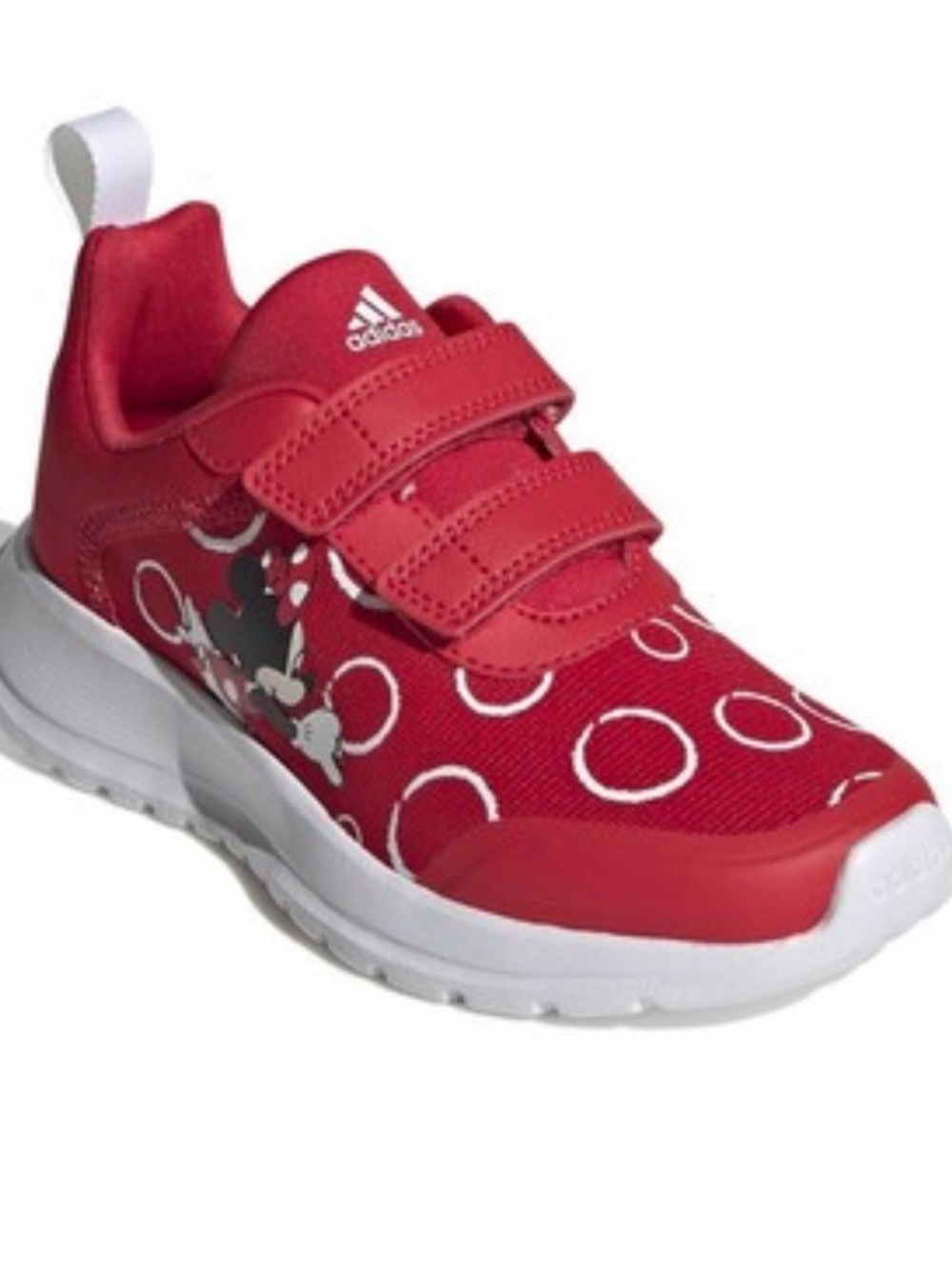 Disney Red Minnie Mouse Velcro Sneakers with White Accents